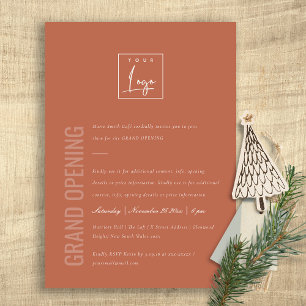 Eenvoudige minimale zakelijke, grote opening Logo Bedankkaart