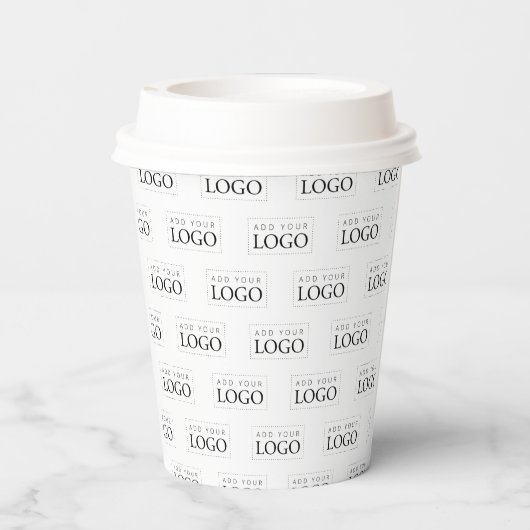 Eenvoudige minimale zakelijke Logo-patroonkoffie Papieren Bekers (Achterkant)