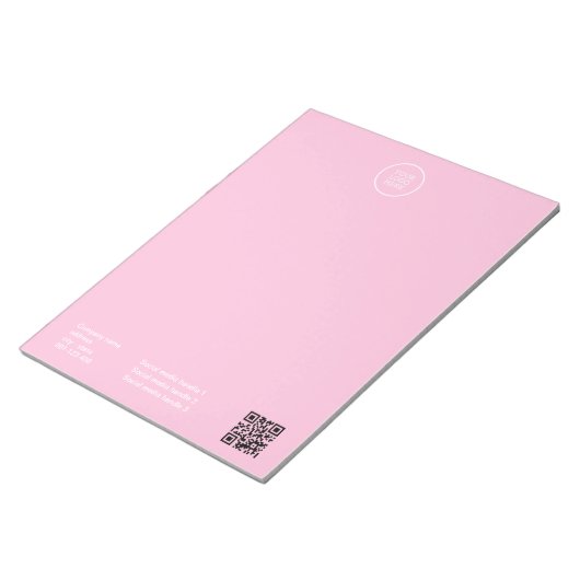 Eenvoudige minimale zakelijke QR-code Logo | Onder Notitieblok (Schuin)