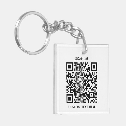 Eenvoudige minimale zakelijke QR-code Sleutelhanger (Voorkant Links)