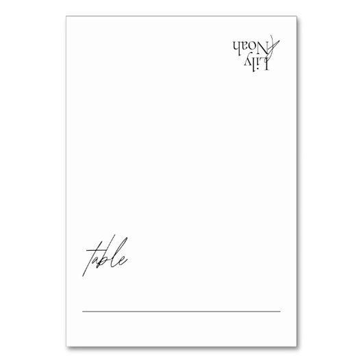 Eenvoudige minimale zwart-wit bruiloft plaats kaar kaart (Voorkant)