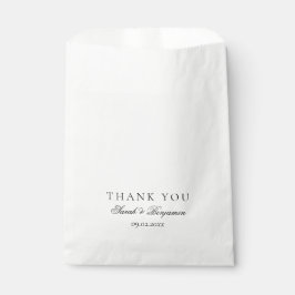 Eenvoudige minimale zwart-wit elegante bruiloft bedankzakje