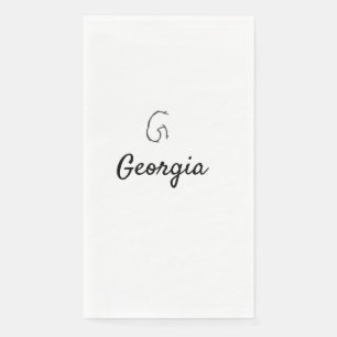 Eenvoudige minimale zwarte monogram letter G voeg Servet