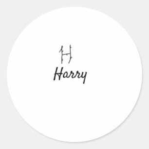 Eenvoudige minimale zwarte monogram letter H Ronde Sticker