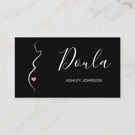 Eenvoudige minimale zwarte & witte standaard van D Visitekaartje (Voorkant)