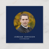 Eenvoudige minimalisator Voeg uw fotobewerkbare kl Vierkante Visitekaartje (Voorkant)