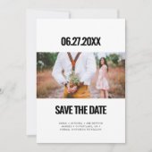 Eenvoudige minimalist Bewaar de datumfoto Kaart (Voorkant)