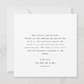 Eenvoudige minimalist dank u script hart bruiloft bedankkaart (Achterkant)