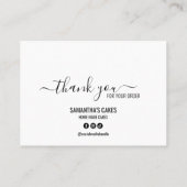 Eenvoudige minimalist dank u taart verzorging inst visitekaartje (Achterkant)