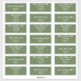 Eenvoudige minimalist|Dark Sage Guest-Adresetikett Sticker