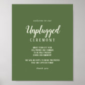 Eenvoudige minimalist|Dark Sage Unplugged Ceremony Poster (Voorkant)
