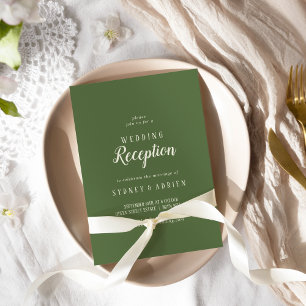 Eenvoudige minimalist Donkere salie bruiloft allee Kaart