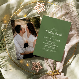 Eenvoudige minimalist|Donkere Wijze Foto Bruiloft  Kaart