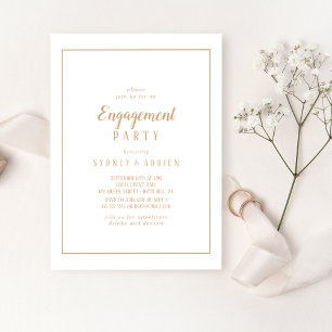 Eenvoudige minimalist Gold Lijst Engagement Party Kaart