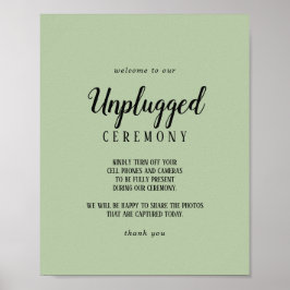 Eenvoudige minimalist|Sage Unplugged Ceremony Poster