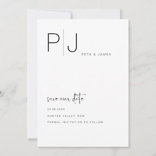 Eenvoudige minimalist Sla de uitnodiging voor datu (Voorkant)