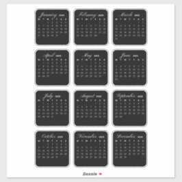 Eenvoudige minimalistische 2025 Kalender Maandelij Sticker