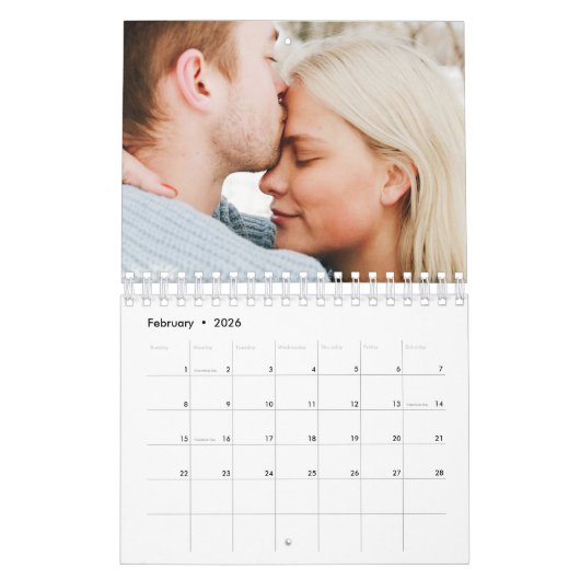 Eenvoudige, minimalistische aangepaste 2022 Blush Kalender (Feb 2026)