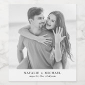 Eenvoudige, minimalistische aangepaste bruiloft fo wijn etiket (Enkel label)