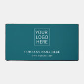 Eenvoudige Minimalistische Aangepaste Logo & Tekst Bureaumat (Voorkant)