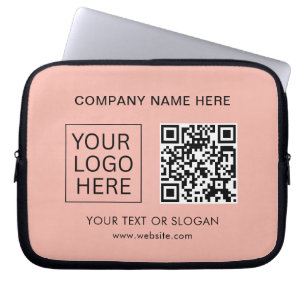 Eenvoudige Minimalistische Aangepaste Logo & Tekst Laptop Sleeve