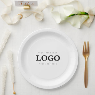 Eenvoudige Minimalistische Aangepaste Logo & Tekst Papieren Bordje