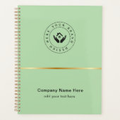 Eenvoudige Minimalistische Aangepaste Logo & Tekst Planner (Voorkant)