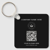 Eenvoudige Minimalistische Aangepaste Logo & Tekst Sleutelhanger (Voorkant)