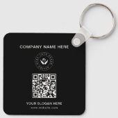 Eenvoudige Minimalistische Aangepaste Logo & Tekst Sleutelhanger (Achterkant)