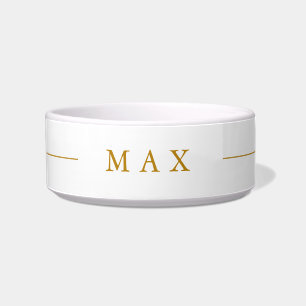 Eenvoudige Minimalistische Aangepaste Naam Gouden Voerbakje