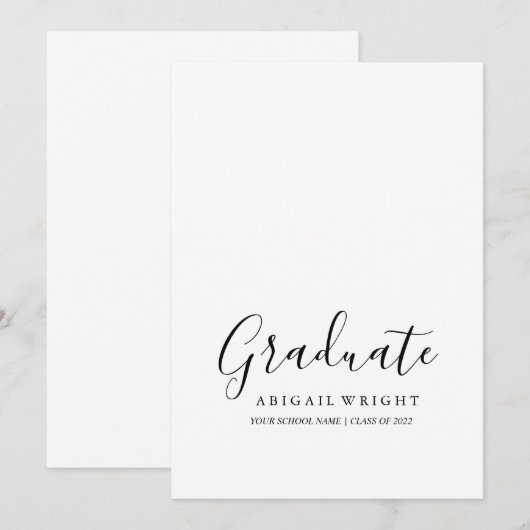 Eenvoudige minimalistische aankondiging van het Af (Voorkant / Achterkant)