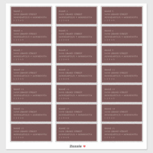Eenvoudige minimalistische Adresetiketten van Burg Sticker