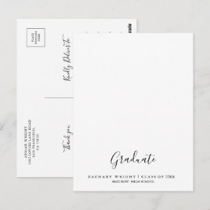 Eenvoudige Minimalistische Afstuderen Afgestudeerd Briefkaart