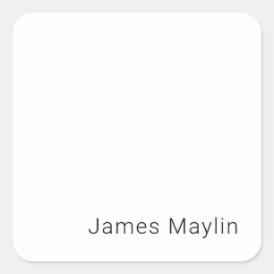 Eenvoudige minimalistische bewerkbare naam of ande vierkante sticker