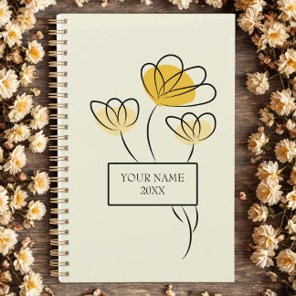 Eenvoudige Minimalistische Bloem Ontworpen Planner