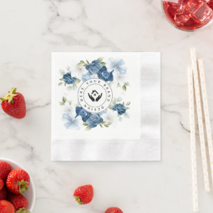 Eenvoudige Minimalistische Bloemen Custom Logo Servet