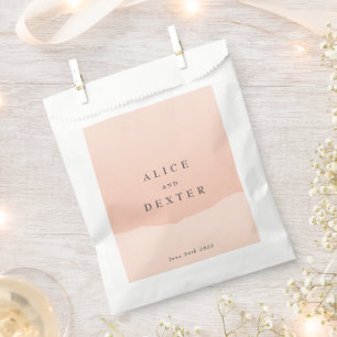 Eenvoudige minimalistische blush kleurrijke bruilo bedankzakje