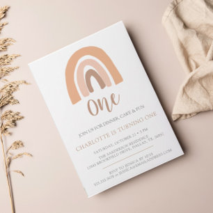 Eenvoudige minimalistische Boho-regenboogdag eerst Kaart