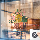 Eenvoudige minimalistische botanische ventilator o raamsticker (Cafe Raam)