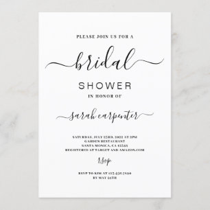 Eenvoudige minimalistische bridal Shower-uitnodigi Kaart