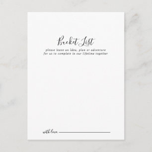 Eenvoudige minimalistische bruiloft emmer lijst Ka Briefkaart
