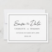 Eenvoudige minimalistische bruiloft flat opslaan v save the date (Voorkant)