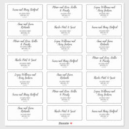 Eenvoudige minimalistische bruiloft gast Adresetik Sticker