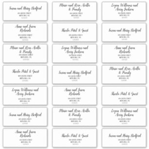 Eenvoudige minimalistische bruiloft gast Adresetik Sticker