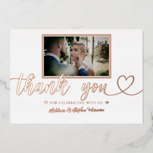 Eenvoudige minimalistische bruiloft gouden folie d folie feestdagenkaart