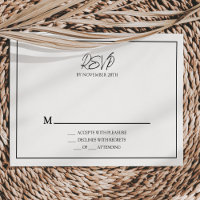 Eenvoudige Minimalistische Bruiloft RSVP Reactie K