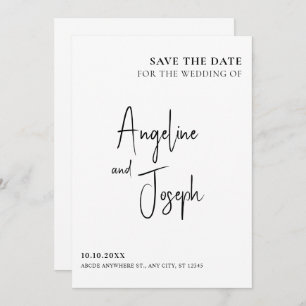 Eenvoudige minimalistische bruiloft save the date