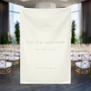 Eenvoudige minimalistische bruiloft welkom spandoek