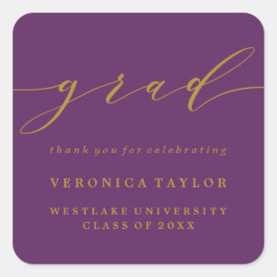 EENVOUDIGE MINIMALISTISCHE CALLIGRAFIE GRADUATIE S VIERKANTE STICKER