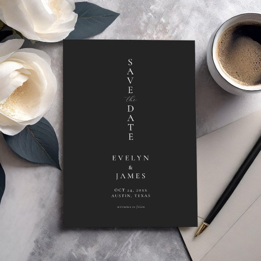 Eenvoudige minimalistische chique bruiloft save the date